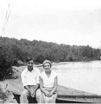 Dad and Mom Sitting on Honeymoon Boat 1931, 17 kb